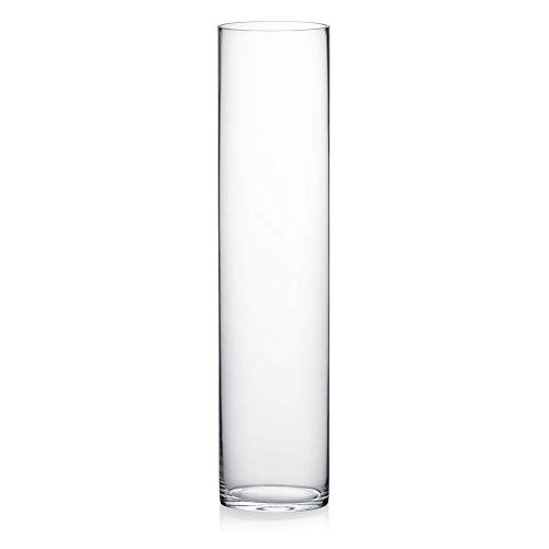WGV Cylinder Vase, Width 6", Height 26", Clear Tall Glass Container Terrarium Candle Holder for Wedding Centerpiece, Party Event, Home Office Decor, 1 Piece