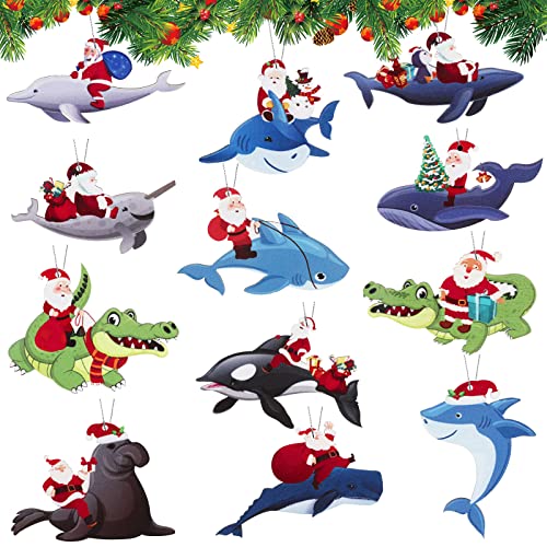 Whale Christmas Ornament Set