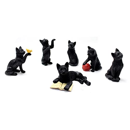 Whimsical Black Cat Statues for Garden Decor