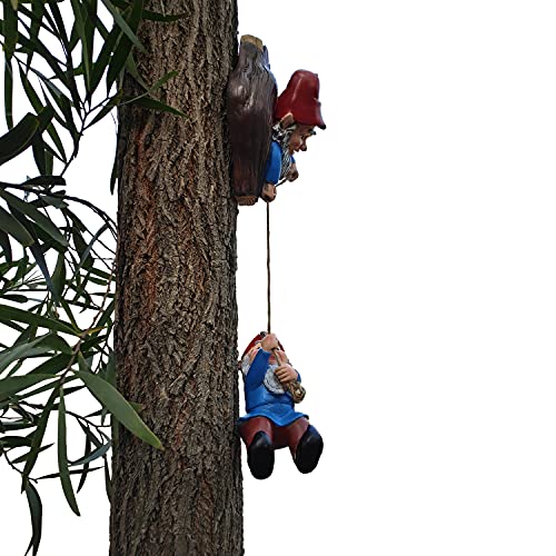 Whimsical Gnome Tree Hugger Figurines for Garden Decoration