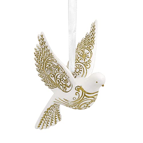 White and Gold Dove Christmas Ornament