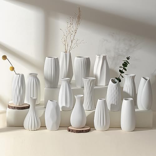 White Bud Vases for Flowers