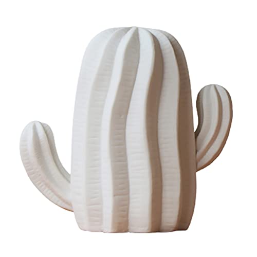 White Ceramic Cactus Figurine