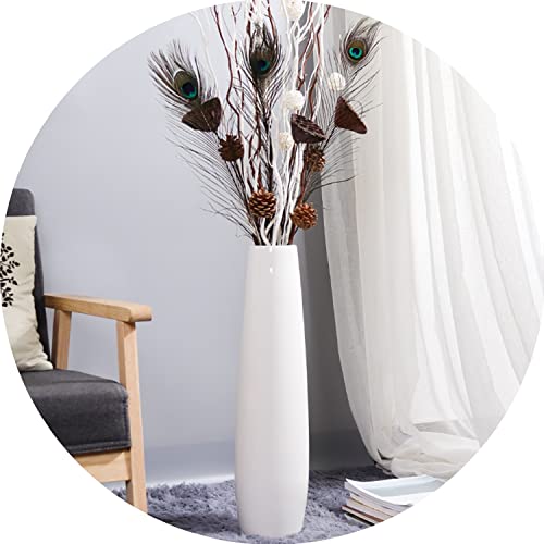 White Ceramic Floor Vase 24 Inches Tall