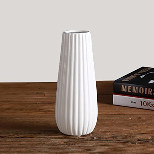 White Ceramic Flower Vase for Home Décor