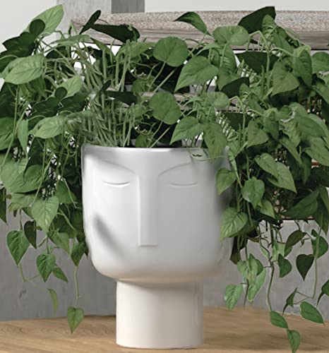 White Ceramic Head Planter Pot