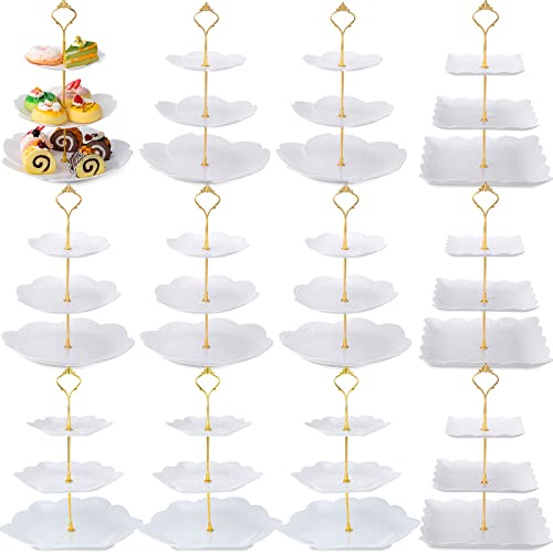 White Cupcake Stand Plastic Tiered Trays Holder
