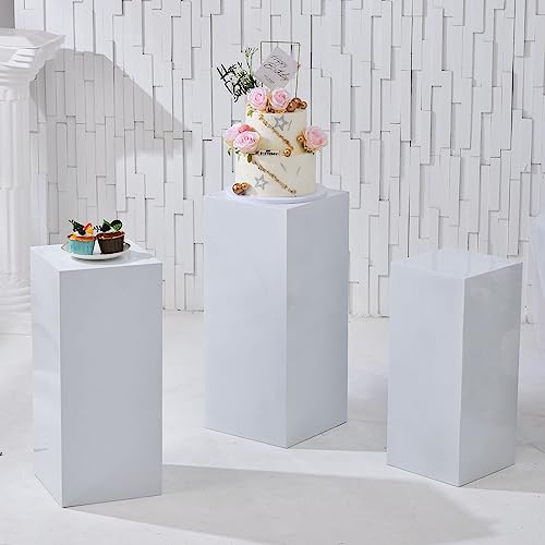White Display Pedestal Stand for Weddings and Parties