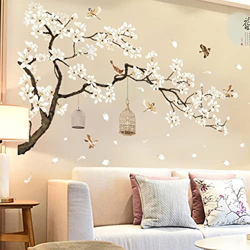 White Flower Wall Stickers - Peel and Stick 3D Wall Art for Home Decor