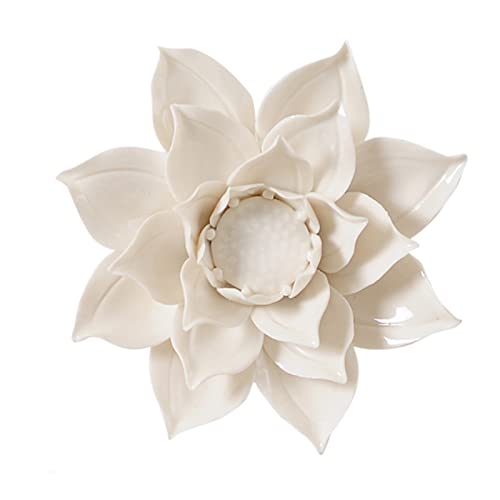 White Lotus Ceramic Flower Wall Art Decor
