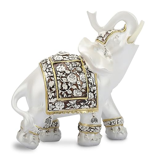 White Lucky Elephant Figurine Decorative Elephants Statue