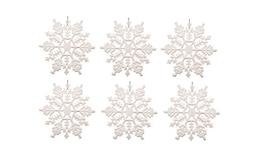 White Plastic Snowflake Ornaments