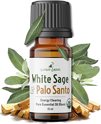 White Sage & Palo Santo Essential Oil for Energy Clearing & Purification - Pure, Therapeutic Grade - Make Your Own Smudge Spray -10ml
