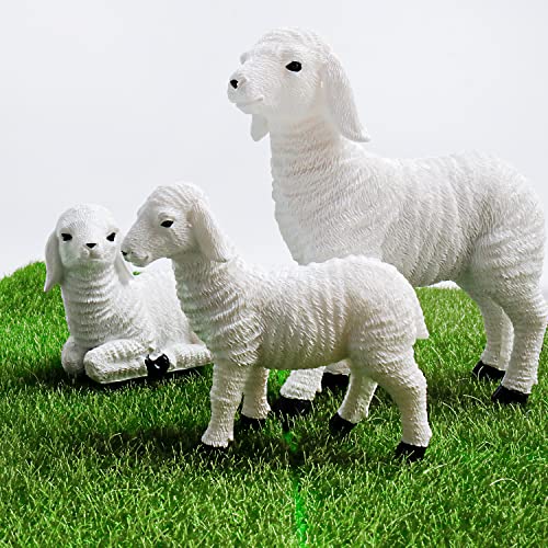White Sheep Figurines for Farm Themed Crafts