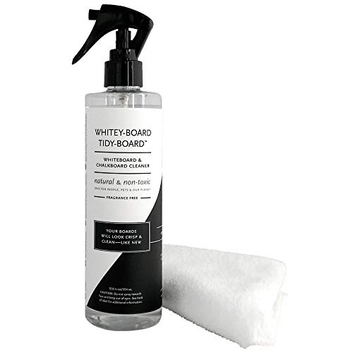 Whitey-Board Tidy-Board | Whiteboard & Chalkboard Cleaner Spray & Micro-Fiber Cloth Kit