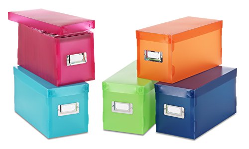 Whitmor CD Boxes Set of 5 Assorted Colors