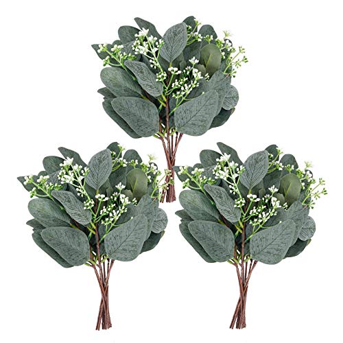 Whonline Artificial Eucalyptus Leaves Stems for Decoration