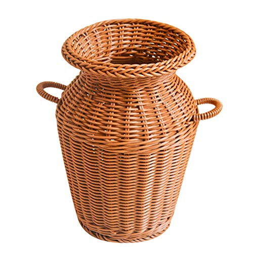 Wicker Vase Rattan Woven Flower Basket for Home Decor