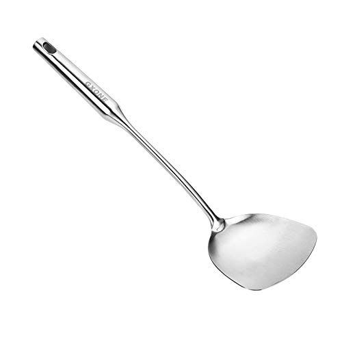 Wide Metal Spatula with Hollow Long Handle
