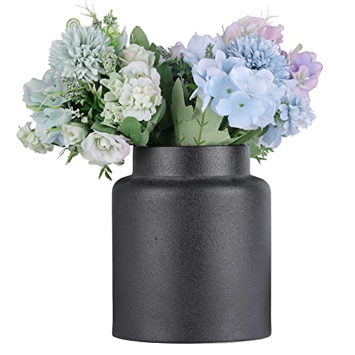 Wide Mouth Ceramic Flower Vase for Home Decor