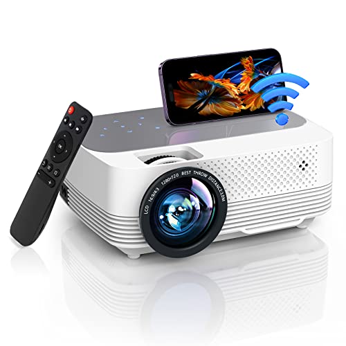 WiFi Mini Projector for iPhone, 1080P Full HD Supported 7500L Outdoor Portable Projector, 200" Display Home Theater Movie Projector for Outdoor Movies, Compatible with TV Stick, HDMI, VGA, AV, Xbox
