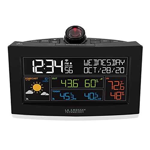 WiFi Projection Alarm Clock with Outdoor Temperature and Humidity
