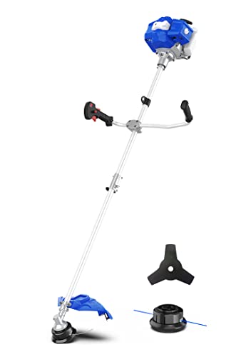 WILD BADGER POWER 52cc Weed Eater/Wacker Gas Powered, 3 in 1 String Trimmer/Edger 18'' with 10'' Brush Cutter, Rubber Handle & Shoulder Strap Included