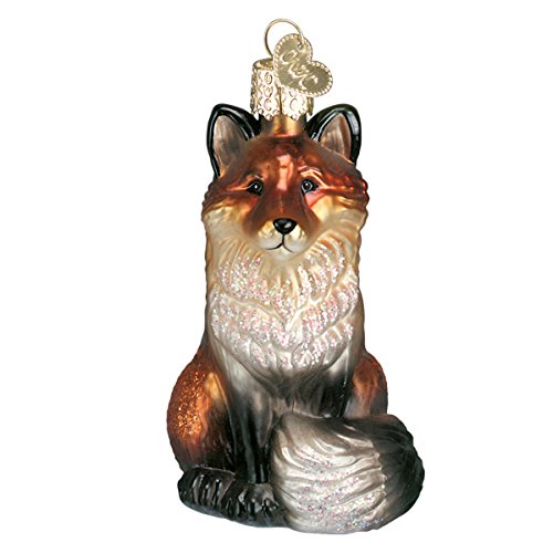 Wildlife Animals Glass Blown Ornaments for Christmas Tree, Fox