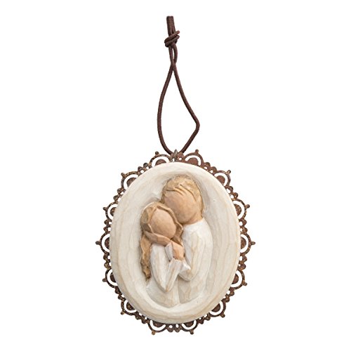 Willow Tree Embrace Metal-Edged Ornament, Sculpted Hand-Painted Bas Relief