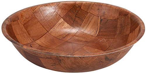 Winco 10-Inch Wooden Woven Salad Bowl Set