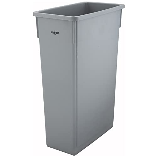 Winco PTC-23SG Slender Trash Can, 23-Gallon, Gray,Medium
