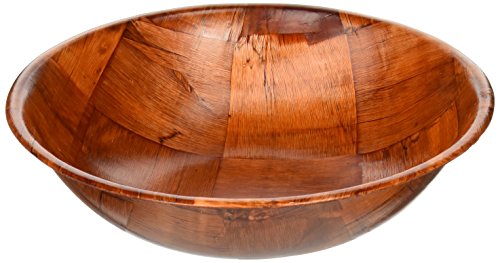 Winco WWB-10 Wooden Woven Salad Bowl, 10-Inch, Brown