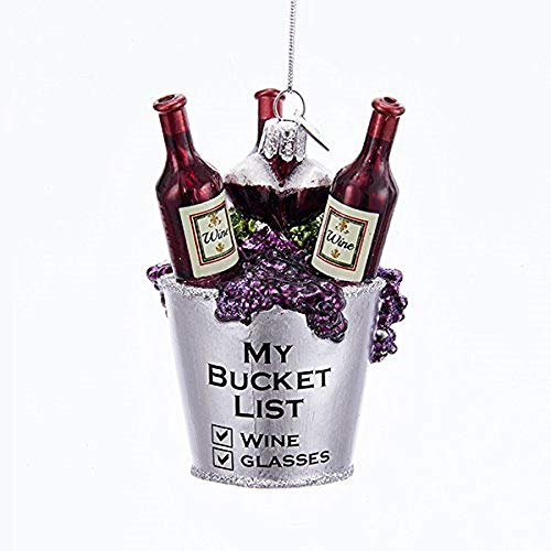 Wine Bucket List Glass Ornament