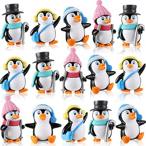 Winter Penguin Figurines Cake Decoration for Boy Girl Gift Birthday Landscape Party Supplies