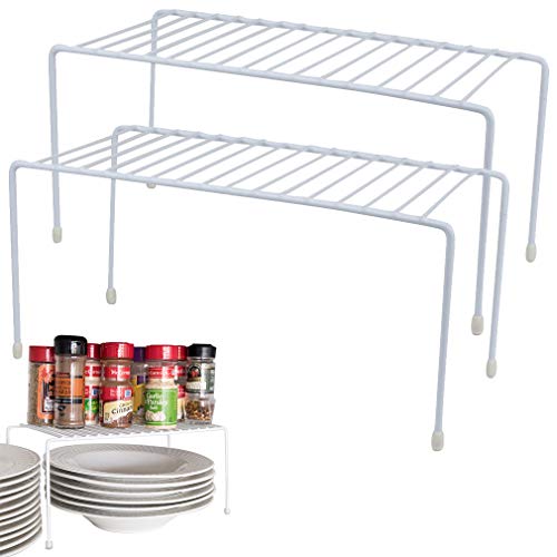 ARCCI Kitchen Cabinet Organizer Set of 2, Stackable Cabinet Organizers and  Storage Wire Shelves Rack, Rustproof Metal Counter Shelf for Kitchen