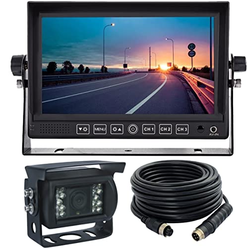 Wired Rear View Reverse Backup Camera System Kit 7" Monitor with Audio