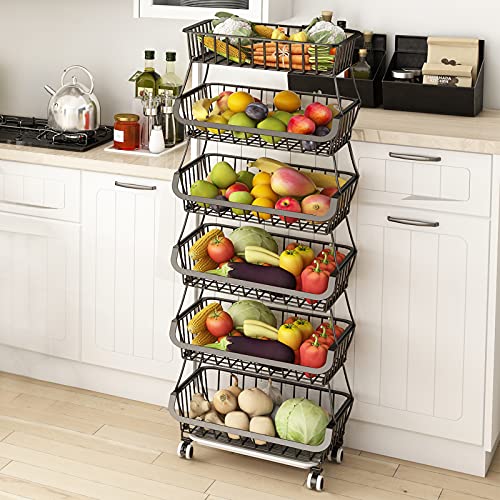 Wisdom Star 6 Tier Fruit Basket Utility Cart