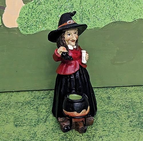 Witch with Cauldron Halloween Decoration Figurine
