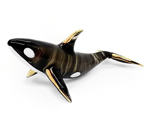WitnyStore Tiny 3½" Long Black White Orca Whale Figurine