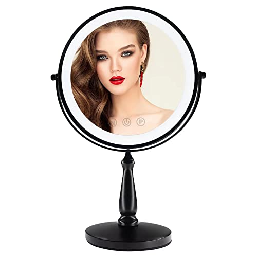 WIZCHARK 9" Lighted Makeup Mirror with Magnification