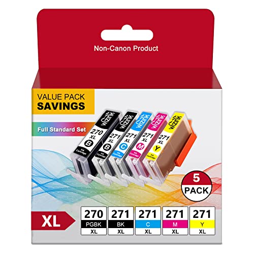 WIZINK PGI-270XL CLI-271XL Ink Cartridges 5 Pack for Canon Printers