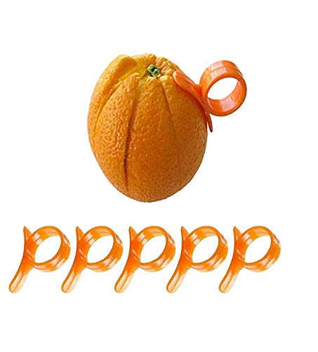 WOIWO 5PCS Orange Citrus Peelers Cosmer Plastic Lemon Citrus Fruit Opener Peeler,Kitchen Gadget