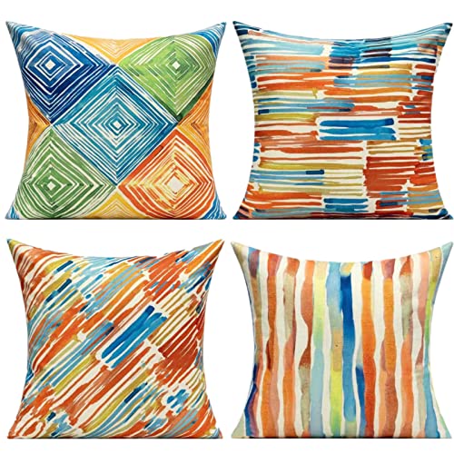 WOKANI Outdoor Colorful Couch Throw Pillow Covers