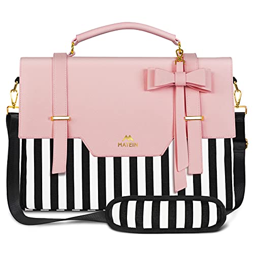 Women's Laptop Bag, 15.6 inch Slim Computer Briefcase Sleeve Case, Pink
