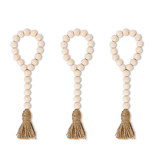 Wood Bead Garland with Tassels