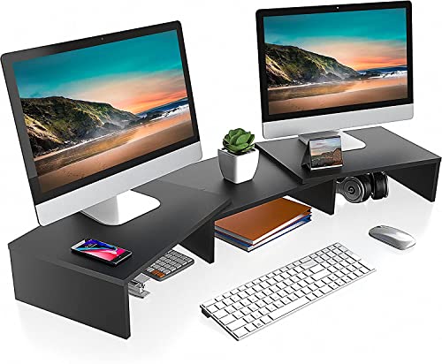 Wood Desktop Stand with Adjustable Length and Angle