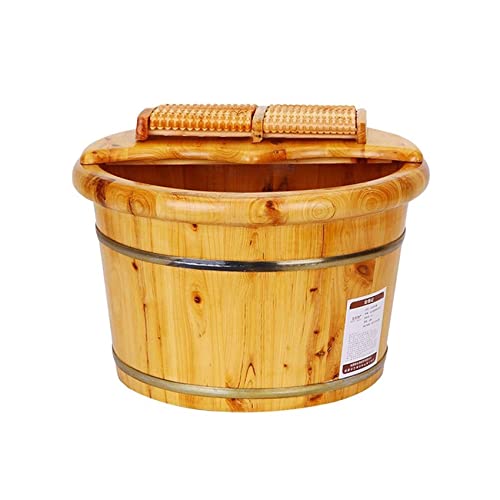 Wood Foot Tub Cedar Foot Bath Barrel Pedicure Barrel Washing Tub Thicken Solid Pedicure Bowl Spa Massage with Lid