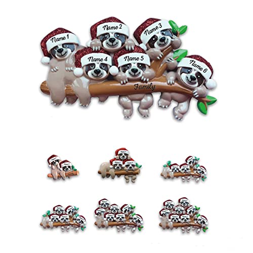 Wood Sloth Christmas Ornament