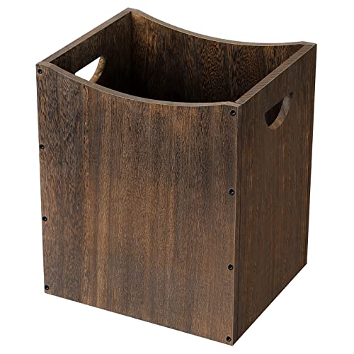 Wood Trash Can Office Wastebasket with Handles