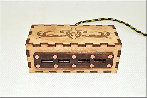 Wooden 4 Ports USB 2.0 HUB Spliter